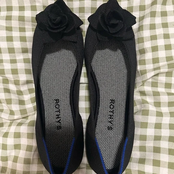 Rothy's Women’s Petal Square Black Flats Size 8.5 Like New - Picture 7 of 7